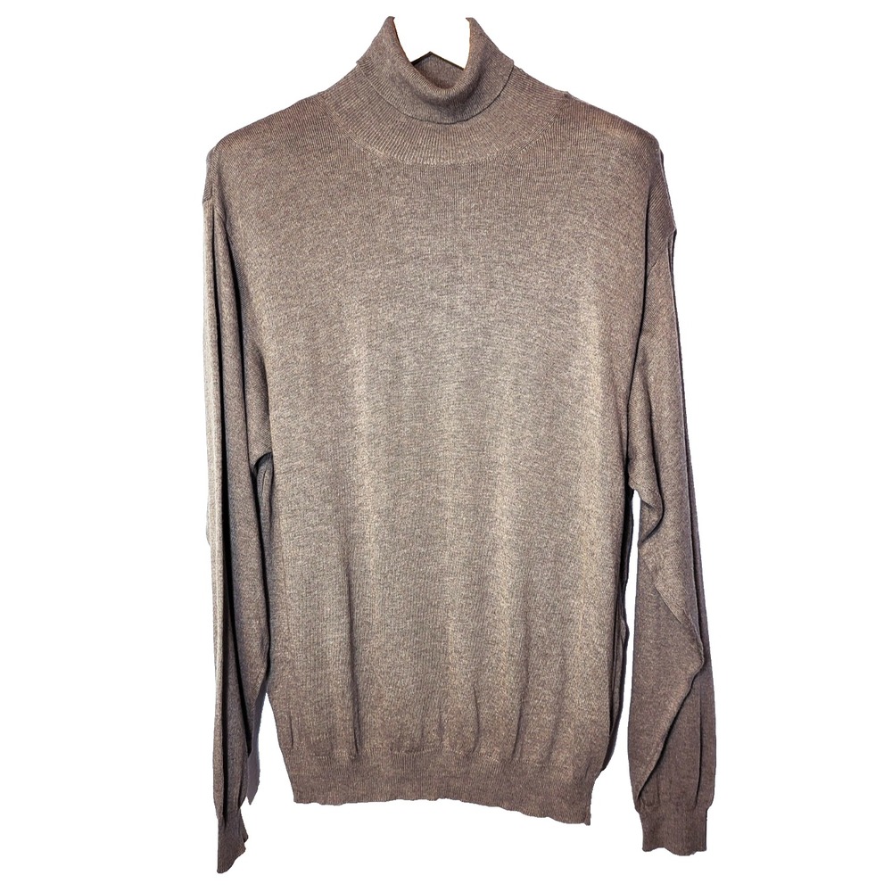 Murano Italia Gray Soft Cotton/Modal Turtleneck Relaxed Fit Classic Size‎ Large